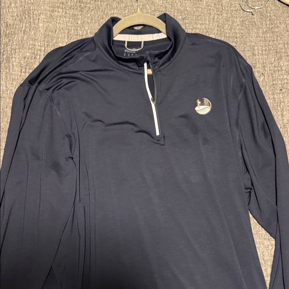 Puma Navy Quarter-Zip Pullover with Logo